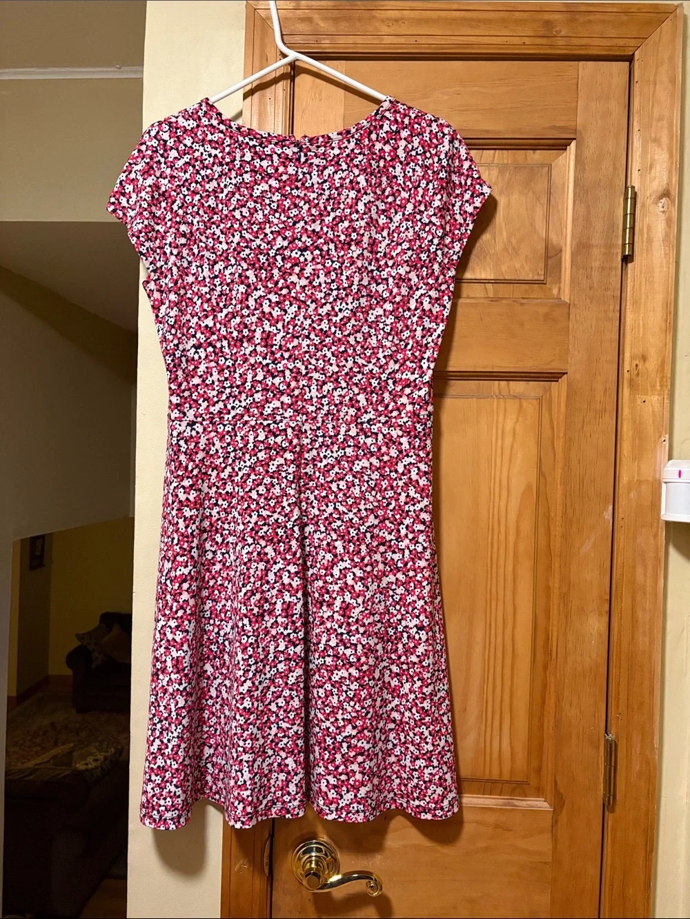 Michael Kors Pink Floral Cap-Sleeve Midi Dress